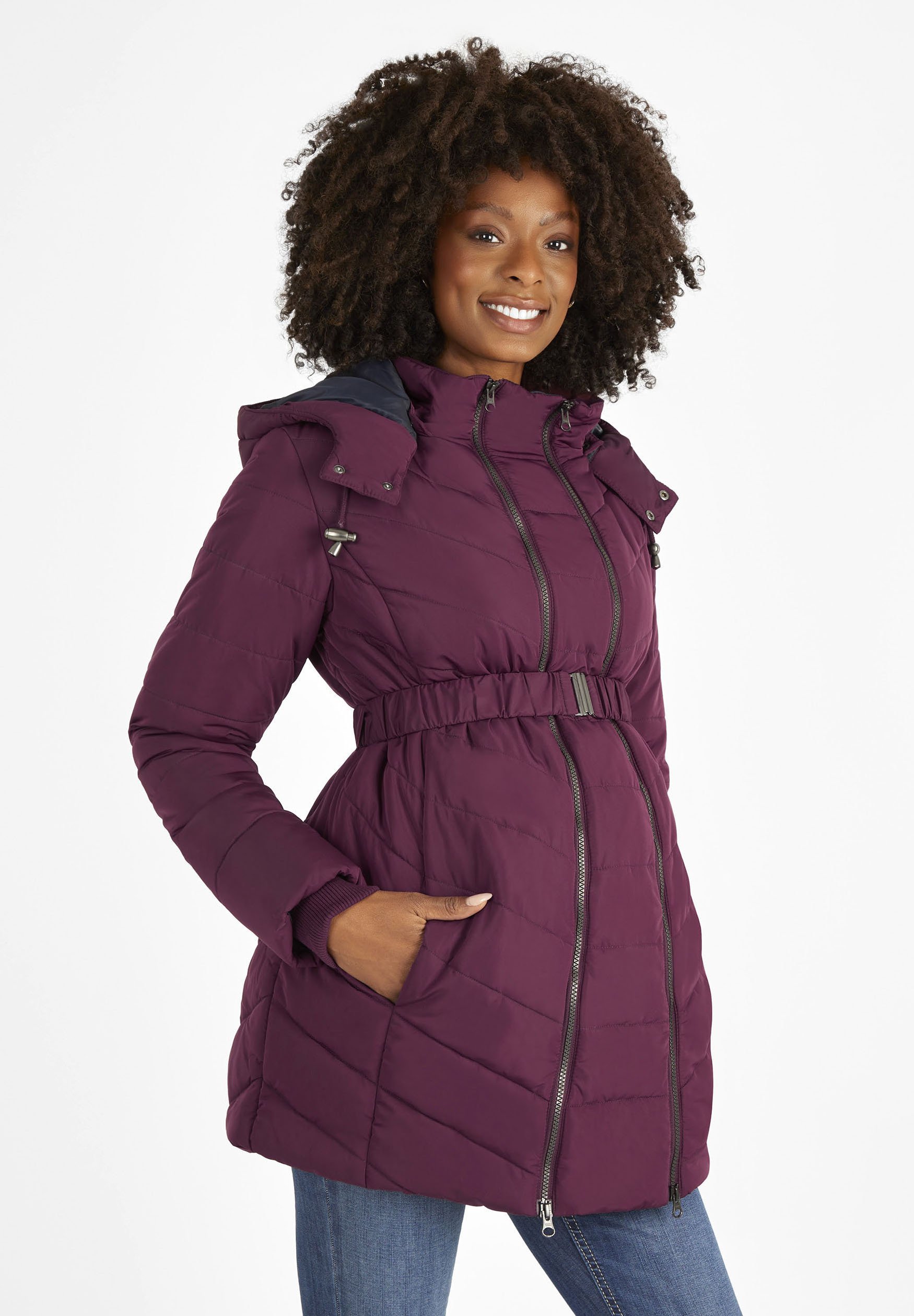 JoJo Maman Bébé 2-IN-1 MATERNITY PUFFER Winter jacket burgundy