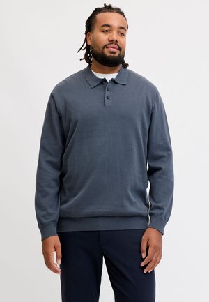 Jack & Jones, KNITTED POLO PLUS SIZE KNITTED POLO - Pikkade varrukatega topp - turbulence