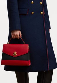 Lauren Ralph Lauren TWO TONE LEATHER MEDIUM FARRAH SATCHEL - Rokassoma - black/festive red