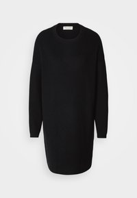 DRESS LONGSLEEVE ROUND NECK - Gebreide jurk - black