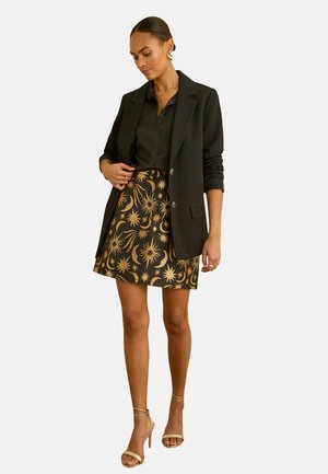 REGULAR FIT- JACQUARD - A-Linien-Rock - black gold star