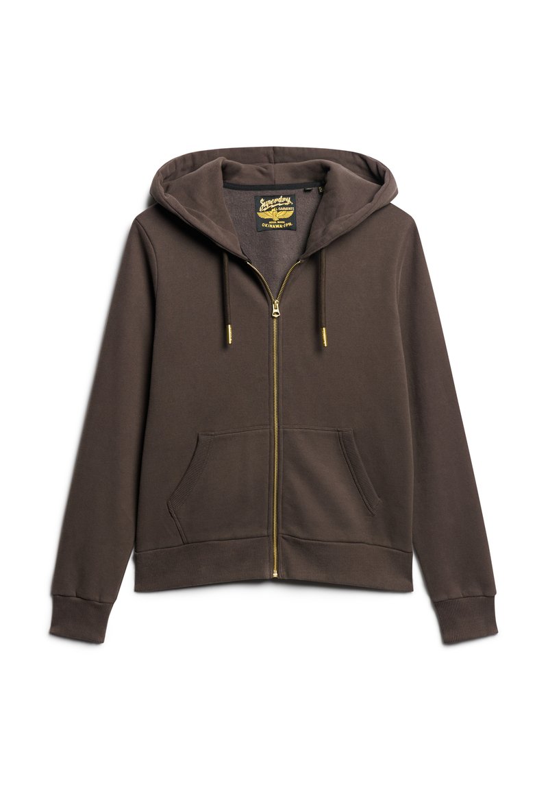 Superdry & Co Sweater met rits bruin