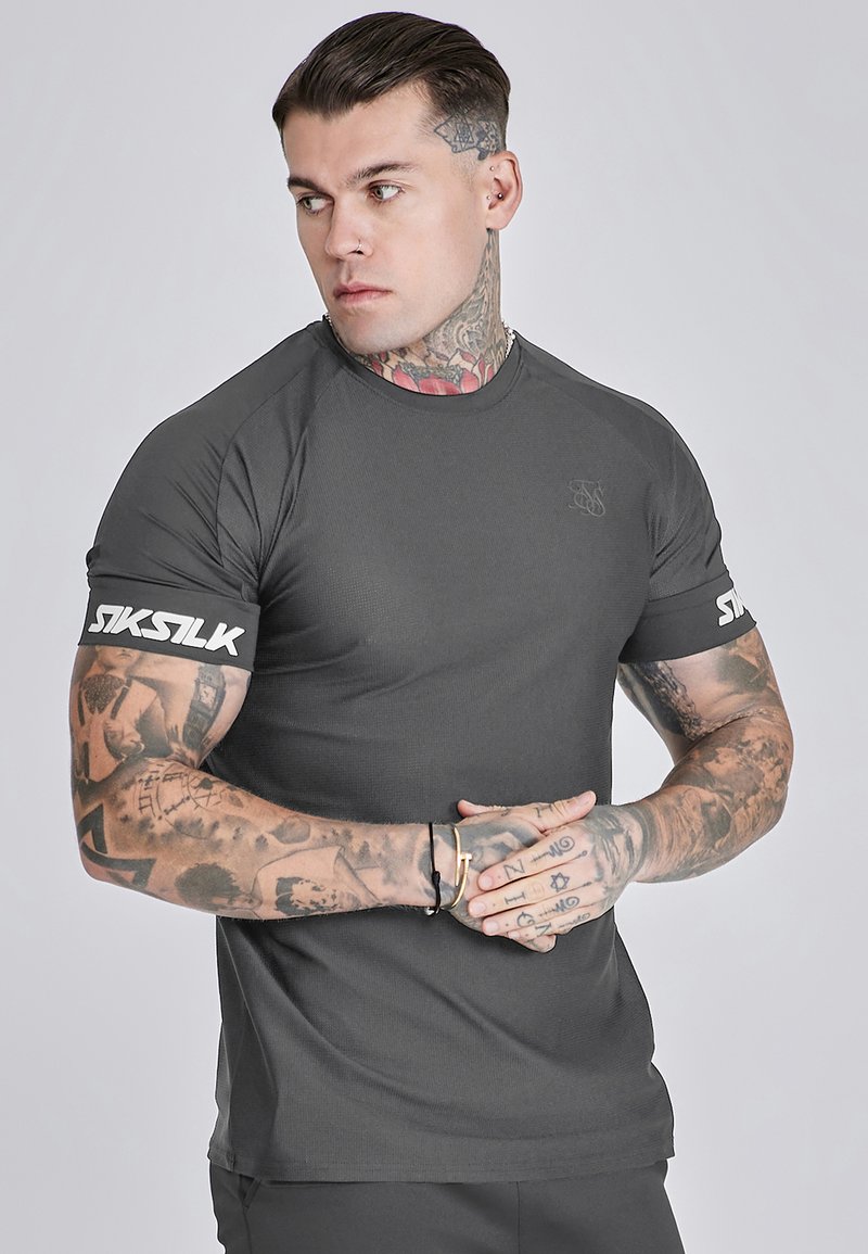 SIKSILK TECH - Trükipildiga T-särk - grey