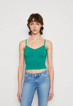 Hollister Co. BARE TRIM RUCHED BUST CUPS - Μπλούζα - pepper green