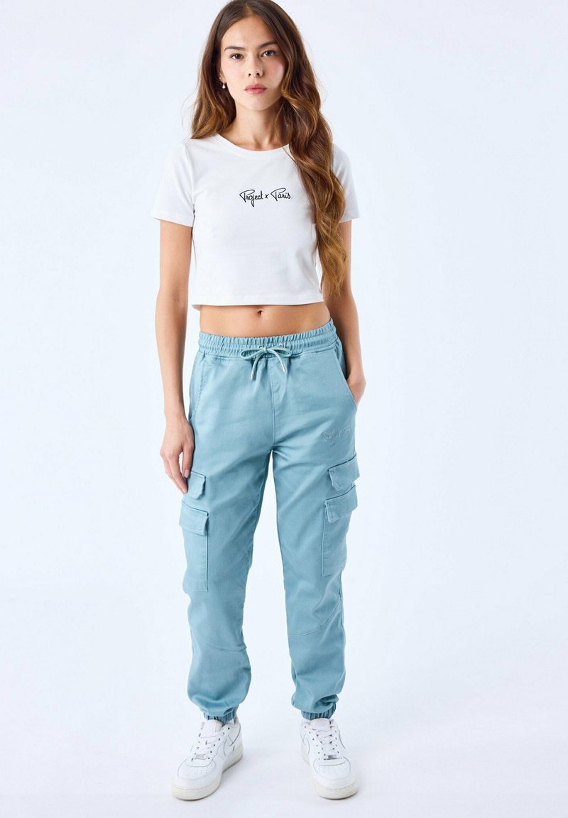 Project X Paris JOGG À POCHES MULTIPLES - Pantaloni cargo - bleu vert