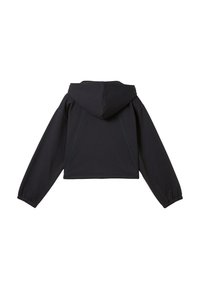 TOM TAILOR CROPPED - Majica s kapuljačom i patentnim zatvaračem - heavy black