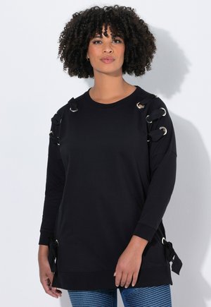 BEQUEME PASSFORM, ZIERSCHNÜRUNG - Sweatshirt - black