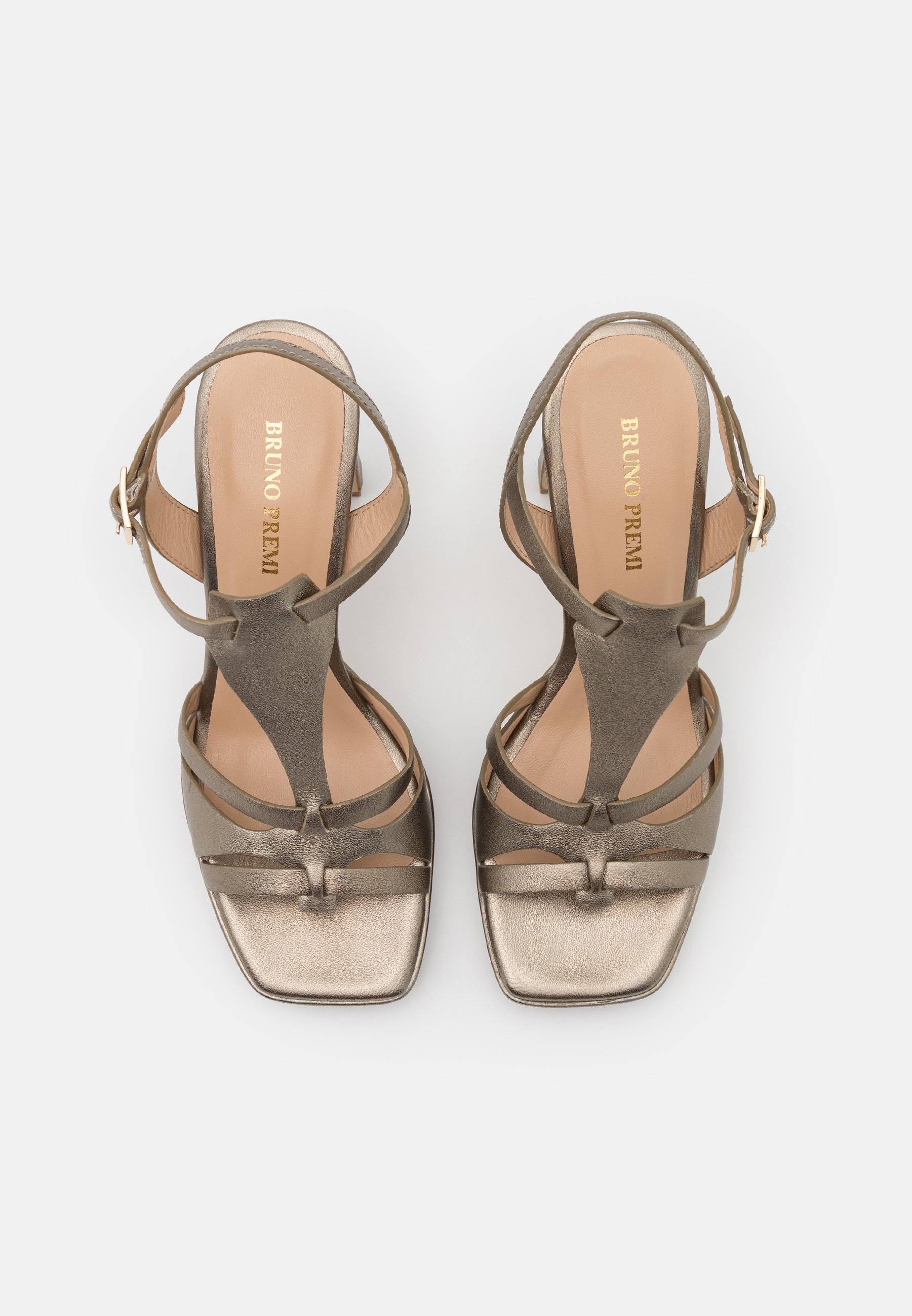 Bruno Premi Platform sandals - lame alba/gold-coloured - Zalando.co.uk