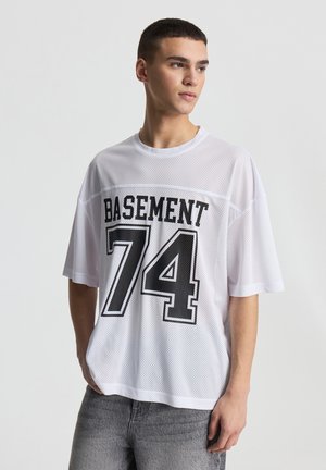 BOXY FIT A RETE CON STAMPA - T-shirt con stampa - bianco ottico