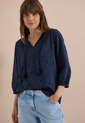 Cecil, 3/4-ARM BLUSE MIT SHIFFLEYMUSTER - Blouse - universal blue
