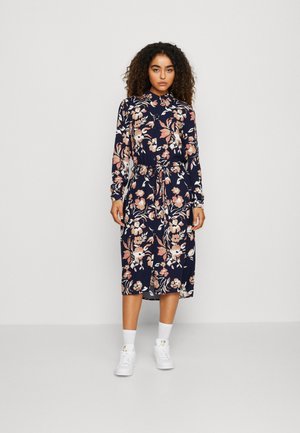 Vero Moda VMANNA CALF SHIRT DRESS - Φόρεμα πουκάμισο - dark blue
