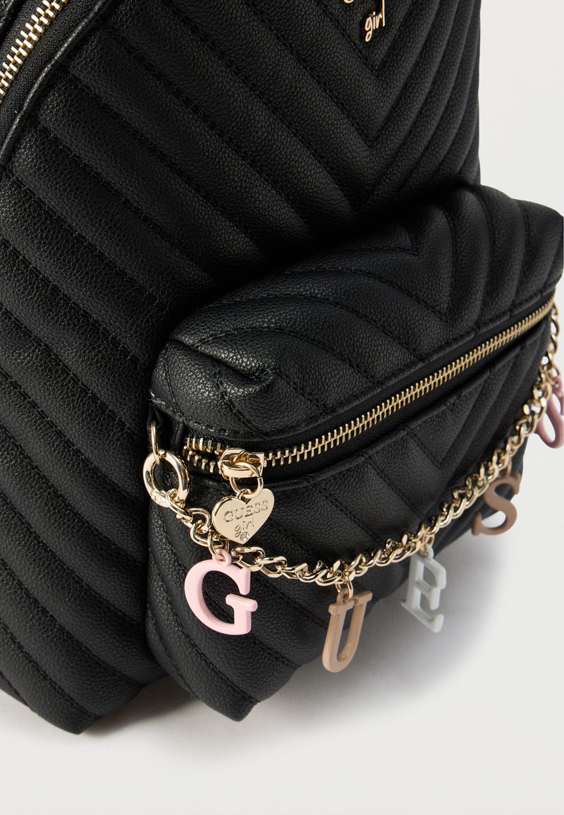 GUESS Black Quilted Mini Backpack with Gold Logo Guess CORE SMALL BACKPACK UNISEX - Rucksack - black - Zalando.ie main image 3