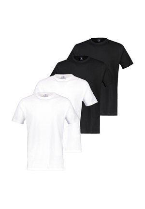 LERROS PACK OF 4 - T-shirt basic - schwarz/weiß