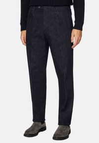 Boggi Milano STRETCH - Auduma bikses - dark blue