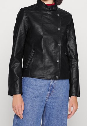 Imitatieleren jas - black