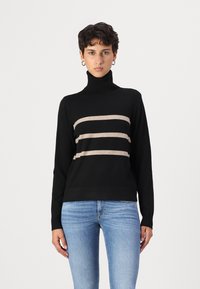 VILA VIKERRY ROLLNECK PULLOVER/KA - Pulóver - black/natural