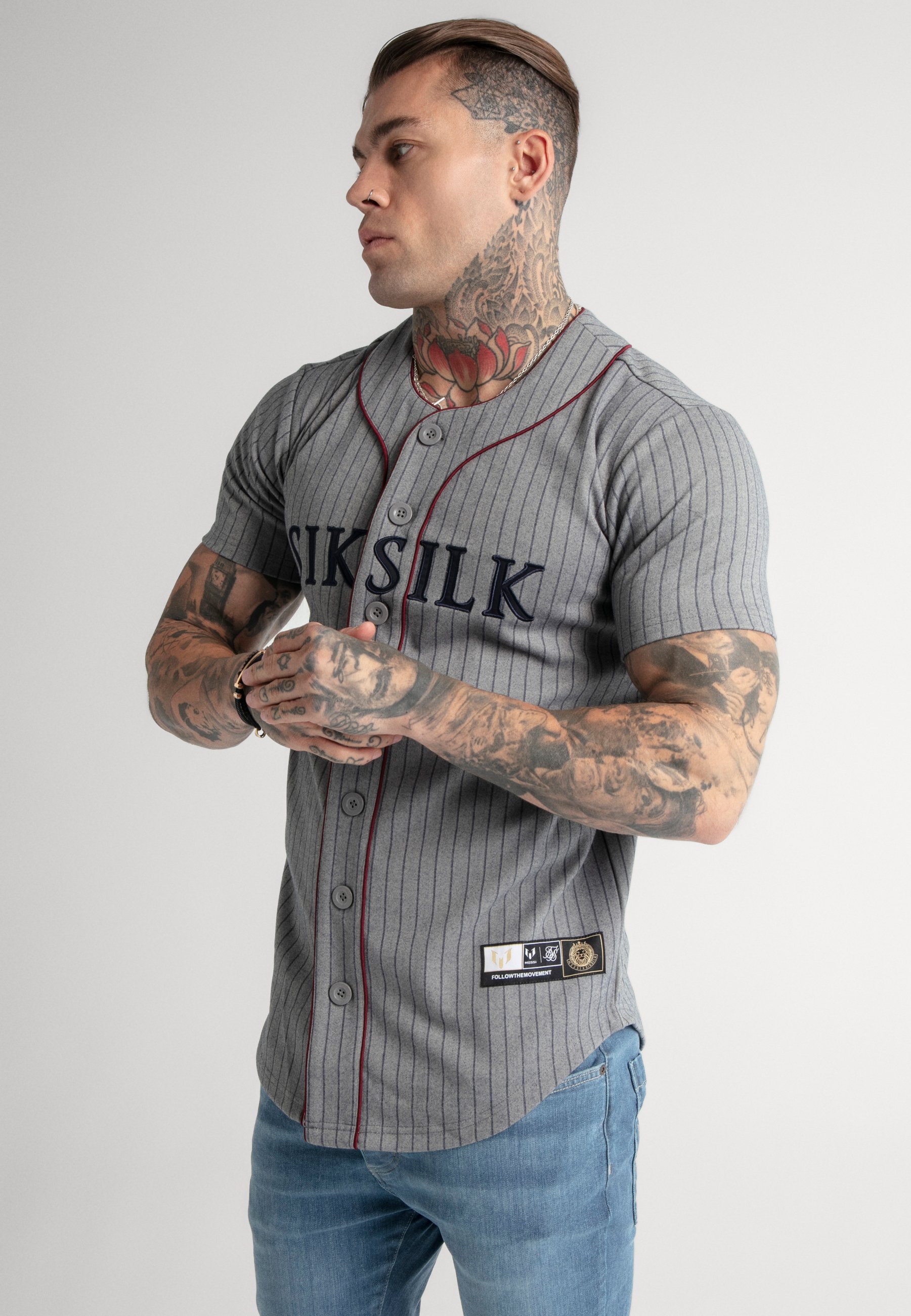 SIKSILK MESSI X SIKSILK BASEBALL - Camisa - grey marl/gris jaspeado -  Zalando.es