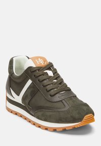 Lauren Ralph Lauren DANI SUEDE & LEATHER SNEAKER - Joggesko - dark olive/soft white/buff