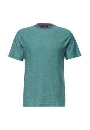 Street One MEN, T-SHIRT IM YARN DYE STREIFEN-LOOK - T-shirt imprimé - caribbean green