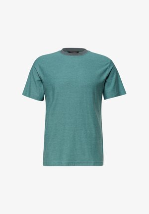 Street One MEN, T-SHIRT IM YARN DYE STREIFEN-LOOK - T-shirt imprimé - caribbean green