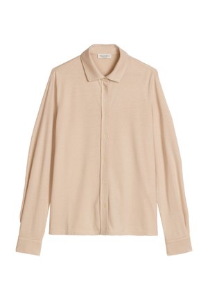 Marc O'Polo, MARC O'POLO JERSEYBLUSE OVERSIZE AUS HOCHWERTIGEM MATERIAL-MIX   - Overhemdblouse - natural