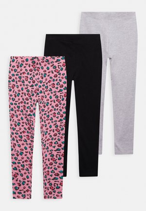 BASIC GIRLS 3 PACK - Leggings - pink - 402_grey - 102_black - 802