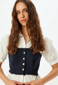 Koton CROP - Blouse - dark blue