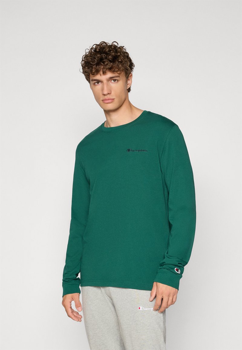 Champion ICONS CONTRAST CREWNECK LONG SLEEVE  - Langarmshirt - dark green