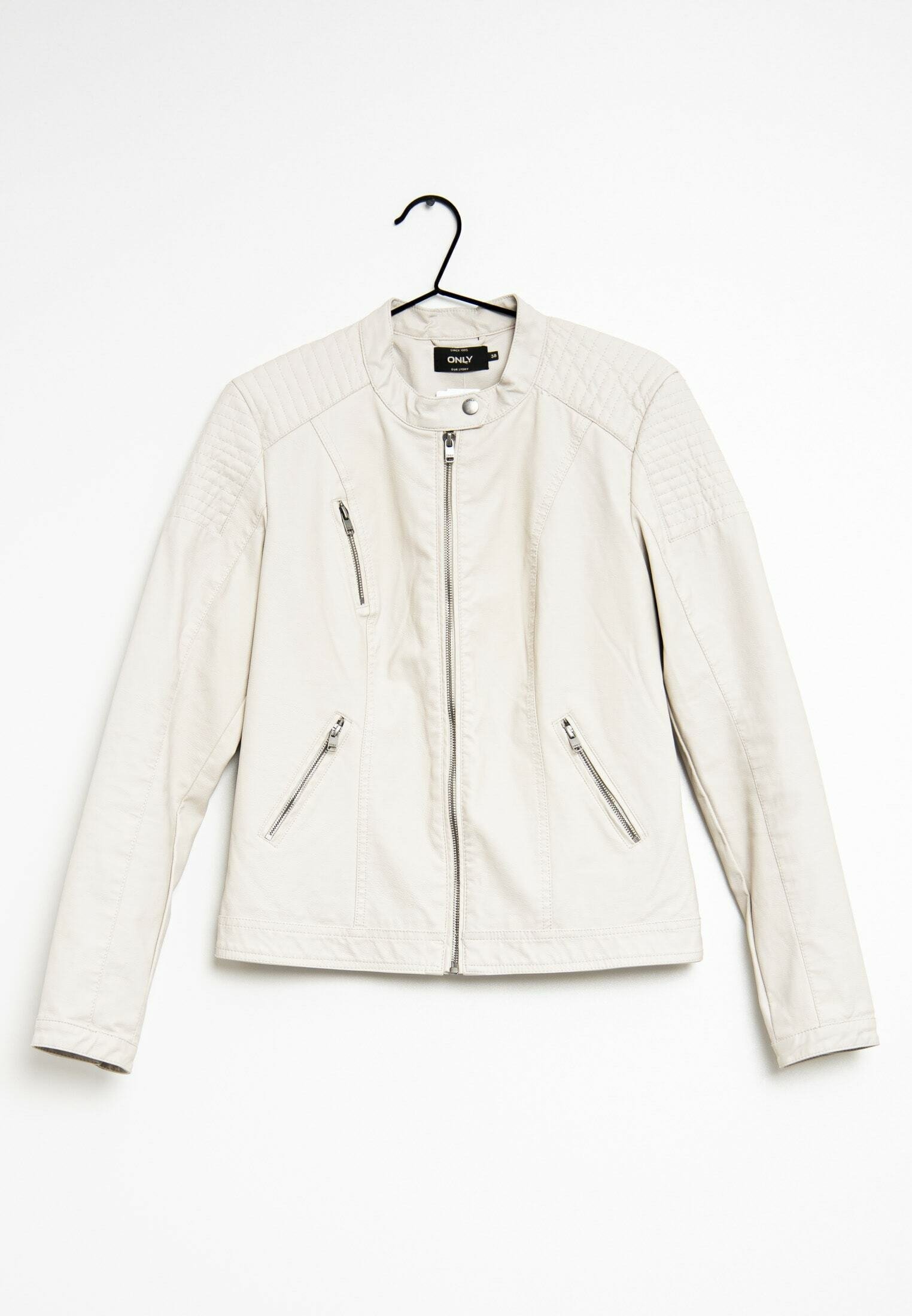 ONLY Kunstlederjacke white/weiß (Pre-owned) Zalando