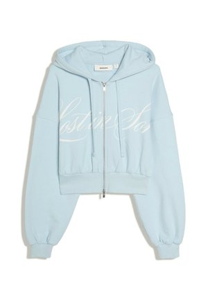 Bershka, CROPPED ZIP-UP HOODIE - Sweat zippé - light blue