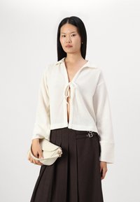 Gina Tricot TIE FRONT CARDIGAN - Kardigan - ecru