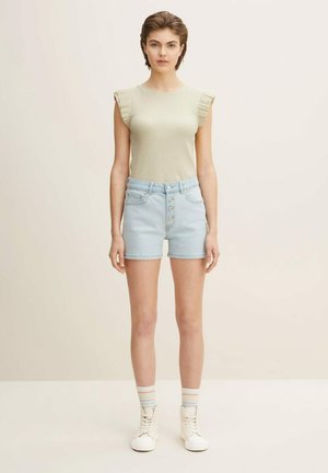 Denim shorts - used light stone blue denim
