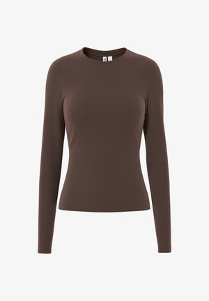 Pieces, PCLULA - Langærmet T-shirt - hot fudge