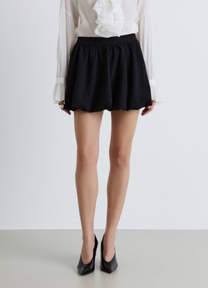 Calliope, PANTALONE TINTA UNITA - Puffball skirt - ultrablack