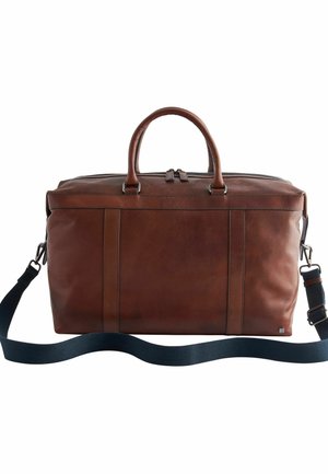 Weekend bag - tan brown navy blue