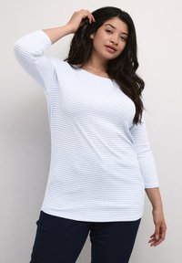 Kaffe Curve KCMALLE - Pikkade varrukatega topp - blue white stripe