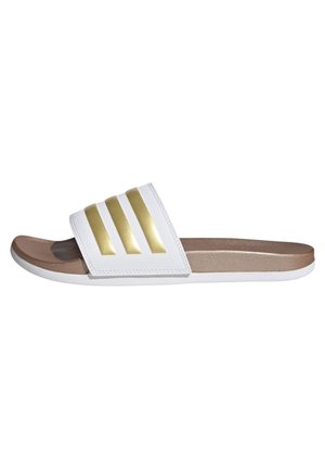ADILETTE - Chanclas de baño - cloud white/cloud white/matte gold