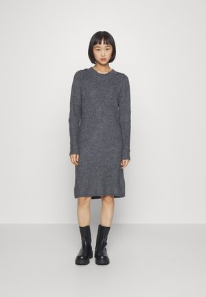 ONLCYRUS BUTTON DRESS - Abito in maglia - medium grey melange