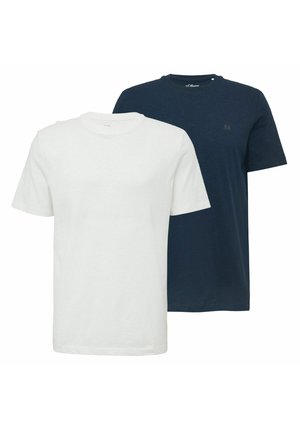2 PACK - T-Shirt basic - navy   weiß