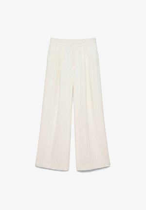 PULL&BEAR, ELASTICATED WAISTBAND - SMART TROUSERS - Pantalon classique - white