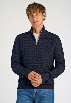 RECYCLE STRUCTURE HALF ZIP - Trui - navy