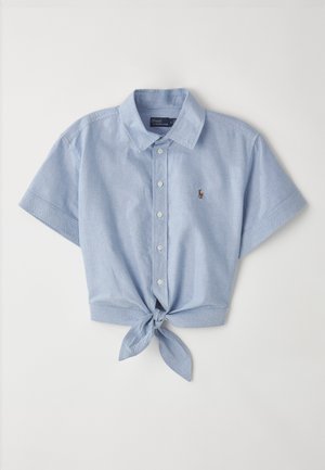 Polo Ralph Lauren COTTON OXFORD TIE FRONT CROPPED SHIRT - Chemisier - blue