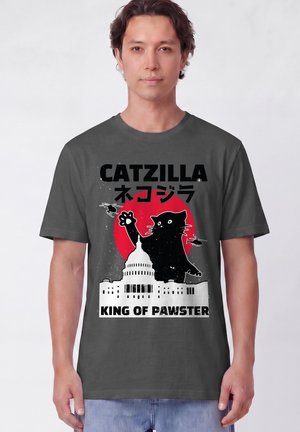 watapparel, CATZILLA UNISEX - T-shirt imprimé - anthracite
