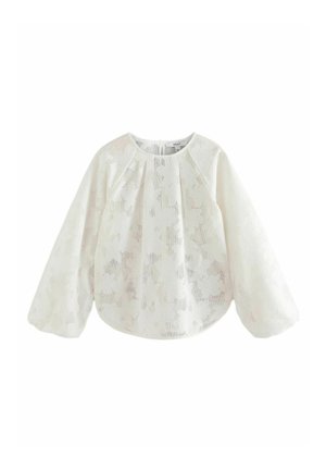REGULAR FIT - VOLUME SLEEVE FLORAL GRID - Camicetta - white