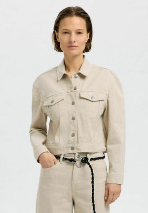 CROPPED - Jeansjacka - egret