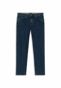 Mørkeblå denim jeans med straight leg-design, som har fem lommer, knapp og glidelås, samt subtile falmingdetaljer.