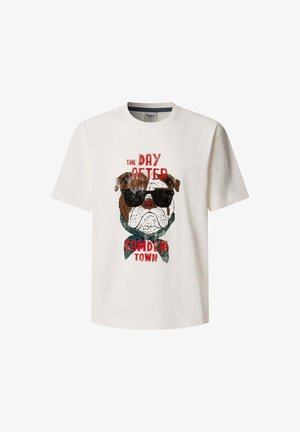 Pepe Jeans, PEPE JEANS PRINT T-SHIRT CEDON TEE - T-shirt print - off white