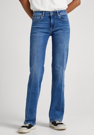 Flared Jeans - blue denim