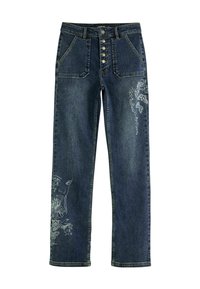 EMBROIDERED WITH SQUARE POCKETS - Džíny Straight Fit - blue