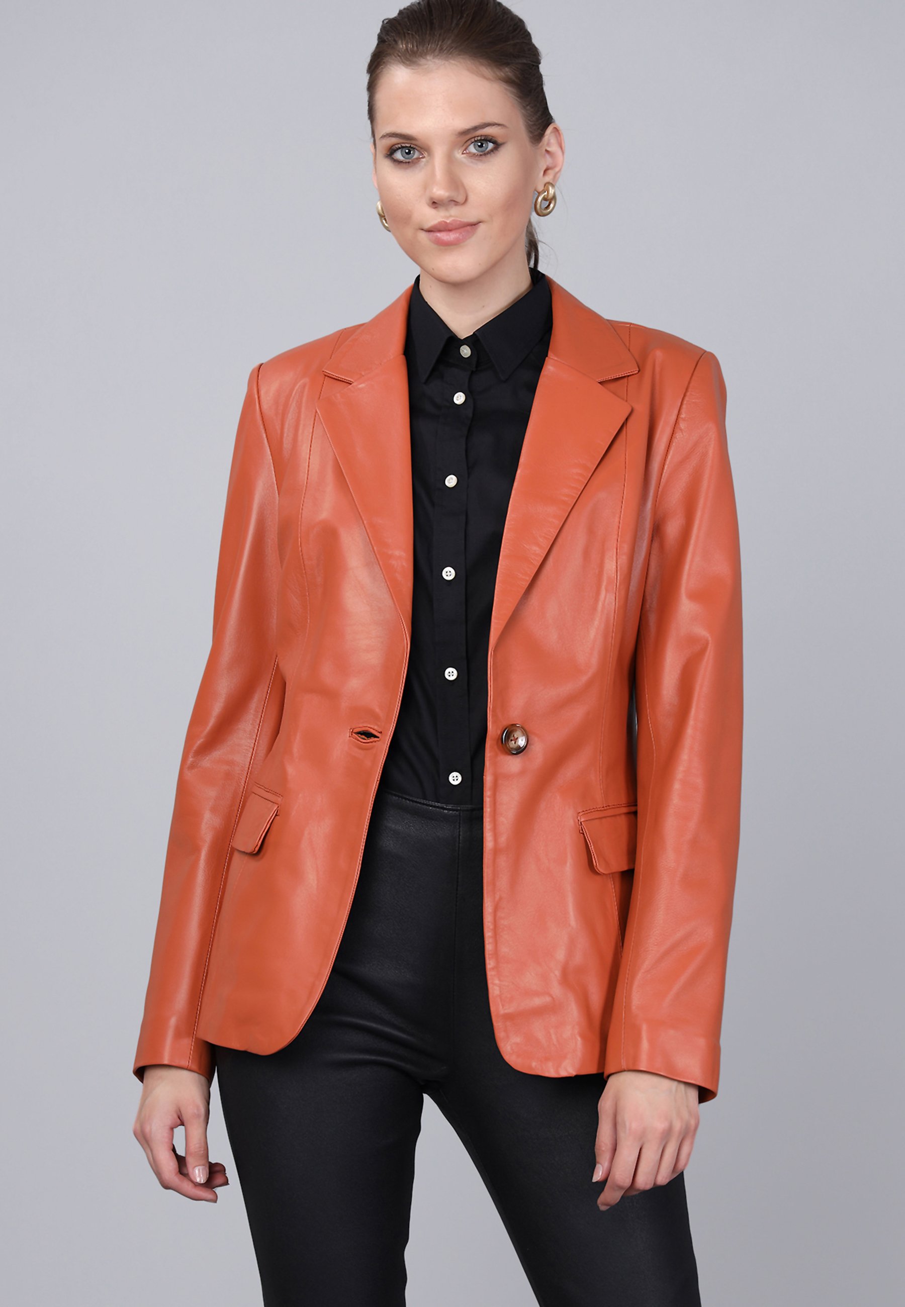 Basics And More Nahkatakki - Orange/Oranssi - Zalando.fi